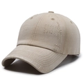 Distressed beige baseball cap in vintage washed denim with retro frayed details - Adjustable / Deep Beige
