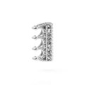 Polished silver crown charm bead with sparkling diamonds for DIY jewelry making - Crown Style / Rectangular Hole 10*2mm / Silver