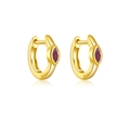 S925 sterling silver gold earrings featuring marquise-cut ruby stones on white background - 18K Gold Red Zirconia