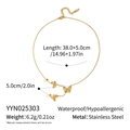 Scheda tecnica dettagliata per collana a farfalla in acciaio dorato con marchio 14K oro - Stile Farfalla Dorata (YYN025303)