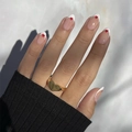 Unghie finte French con cuori rossi e accessorio anello a cuore dorato elegante - Stile Cuore Rosso Francese - Tipo di Colla (Y-176)