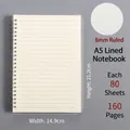 A5 spiraalnotitieboek transparante omslag 80 vellen 160 pagina's 8mm gelinieerd papier - A5-Gelinieerd 1 Stuk