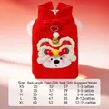 Größentabelle für roten Hunde-Tang-Anzug mit Löwenstickerei und Plüschbesatz für Welpen - XS / De Luo Rot-Welpe