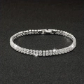 Luxuriöses zweireihiges Tennisarmband mit weißen Zirkonia-Steinen in Silberoptik - 2-reihiges Armband