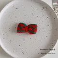 Christmas red and green knit bow tie Style B 3x6cm DIY decoration for holiday crafts - Bowknot B Style / 1 Piece