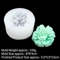 Succulent carnation silicone mold for soap and candle making with green floral model - 3# Style (15-990) / Clear