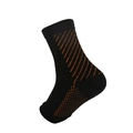 Black compression ankle sleeve with orange textured patterns for athletic support - Striped Black with Yellow Dots