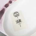 Sleek silver-tone alloy hair clip featuring a minimalist fluid metallic texture design - 10# Silver 2-Piece Set