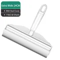 Extra wide 24cm lint roller in white with dust cover and 60 peelable sheets - 24cm Short Handle