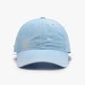 Berretto da baseball in cotone lavato azzurro con fori usurati vintage e sei pannelli - Blu grigio