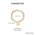 Schema tecnico del bracciale a catena a maglie grosse in acciaio inox dorato con cuore - Bracciale Dorato (KB183385-Z)