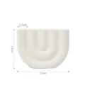 Minimalist matte white U-shaped ceramic candle holder with 5 holes, 17cm width and 13cm height - Unfinished White - 5 Heads
