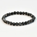 Dunkelgraues Labradorit Naturstein-Perlenarmband für Herren mit poliertem Finish - Labradorit (B1757) / 6mm