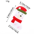 Calza di Natale orso bianco con cappello rosso e sciarpa, misura 24x14cm, peso 17g - Stile orso