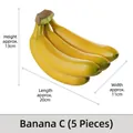 Realistic artificial yellow banana bunch 5 pieces for home decor and photography props - Banana C-5 Pieces