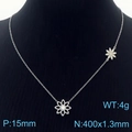 Collier marguerite en argent 15mm avec cristal et chaîne d'une longueur de 400mm - Collier / Couleur Acier