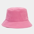 Minimalist pink canvas bucket hat with reinforced stitching for summer outdoor sun protection - Rose Red