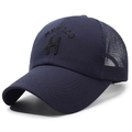 Dark blue Mexico trucker hat with breathable mesh and premium 3D embroidery details - Navy Blue