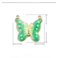 Detailed size parameters of 24mm emerald green enamel butterfly pendant in stainless steel - YE749-3-Emerald Green Butterfly