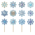 Weihnachtliche Diamant-Kunst-Schneeflocken-Stäbe und Ornamente in Blau und Gold - ZSB-19 (Gold-blaue gemischte Schneeflocke)