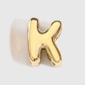 Vintage gold-plated bubble letter K charm bead for DIY necklace and bracelet jewelry making - Letter K / Gold