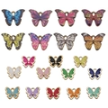 Bunte Schmetterlingsanhänger aus Legierung in verschiedenen Größen für DIY Schmuck - 20 Stile Schmetterling Set (18,7 g)