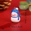 Christmas resin snowman pendant with blue glitter hat and scarf for DIY holiday decor - Snowman with Blue Glitter Hat