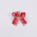 Single 5cm red plaid Christmas ribbon bow decoration for gifts and trees - Red White Green Plaid / 15x15cm