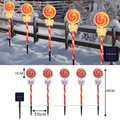Solar-Lutscher-Gartenstecker mit LED-Schleifen für die Weihnachtsdeko im Freien - Solar / Lolli