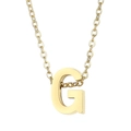 Short necklace in golden stainless steel featuring a bold capital letter G pendant - Letter G(KN233997-Z)