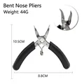 Mini bent nose jewelry pliers with black non-slip handles for DIY crafts 10.5cm - Foam Handle Bent Nose Pliers