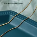 Polished golden stainless steel box chain necklace with smooth 10mm geometric links - 45 cm / Box Chain (Gold)