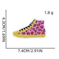 Rosa Sneaker-Stickaufnäher mit Leopardenmuster für Kinderkleidung und Zubehör mit Maßen - 4# Leopardenmuster High-Top-Schuh