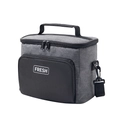 Borsa termica per il pranzo con logo FRESH, tracolla e doppia impugnatura in grigio e nero - Grigio