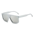 Gafas de sol cuadradas futuristas con montura plateada mate y lentes gris oscuro - Montura Plateada Lente Espejo Plateado