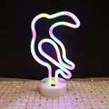 Rainbow LED toucan neon sign lamp with white round base for table decoration - Multicolor Toucan