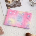 Portable pink and purple gradient polyester makeup bag with jellyfish patterns - Pink Yellow Jellyfish / Large (21x15.5cm)