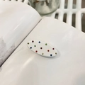 Fermaglio per capelli bianco ovale stile Y2K con strass colorati su libro aperto - Bianco-Ovale Diamante Colorato-Fermaglio a Becco d'Anatra