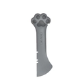 Grey silicone cat paw shaped spoon for mixing and scooping pet canned wet food - Grey Cat Paw Spoon / Gray