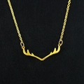 Golden reindeer necklace with pearl accents and a sleek cross chain for women - Gold 2329