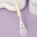 Soft silicone facial mask brush with cream handle and silver tube for skincare - Slanted Tail Style F / Yellow