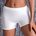 Pantalones cortos de yoga blancos sin costuras de cintura alta en tela brillante - S / Shorts / Blanco