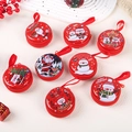Set festlicher weihnachtlicher runder Weißblech-Münzbeutel und Kopfhörertaschen - Neuer Weihnachts-Stil