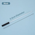 Transparent 0.8cm Tritan reusable straw with black nozzle and long cleaning brush set - 0.8cm Diameter / Black