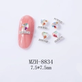 Macro shot of MZH-8834 heart-shaped nail charm with shimmering rhinestones 7.5mm - AB Aurora (8834)