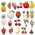 Ensemble de 20 styles de fruits en émail doré KC