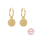 Bohemian S925 sterling silver hoop earrings with sunburst moon phase medallion charms - Style 5-Mandala Totem