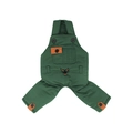 Stylish dark green pet cargo overalls with orange accents for dogs and cats - S / Army Green