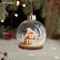 Bola de Navidad LED con cabaña roja, ciervo plateado y nieve artificial interna - Bola de Escena de Nieve 10cm Estilo B (APYX369-2)