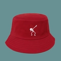 Dettaglio di cappello alla pescatora rosso con ricamo scheletro dab e tesa rinforzata - M (56-58cm) / Borgogna